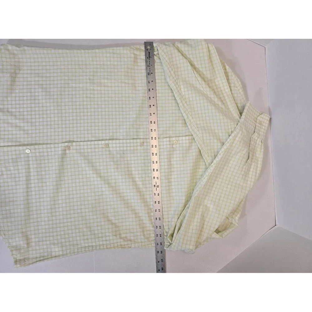 Banana Republic Slim Fit Button Down Shirt Green‎ Checkered XL
